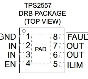 TPS2557DRBR, Precision Adjustable Current -Limited Power-Distribution Switches, Marking 2557